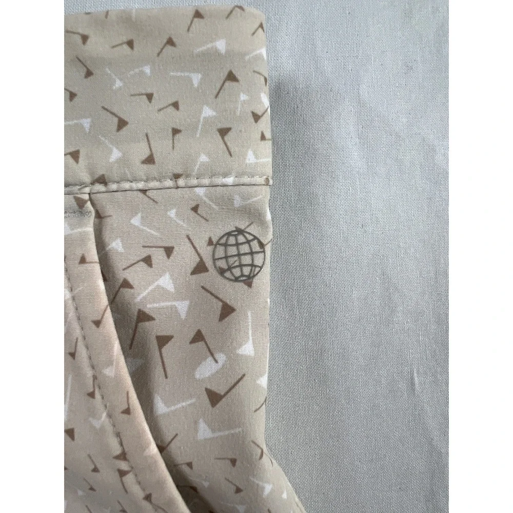 Adidas Golf Shorts Mens 40 Beige Flag Print All Over Performance Stretch Sports
